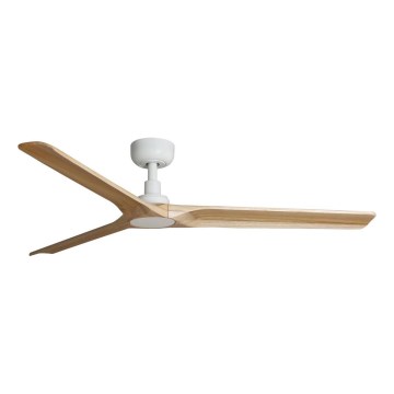 FARO 33810WT - Deckenventilator HEYWOOD L Holz/weiß d 132 cm Wi-Fi Tuya + Fernbedienung