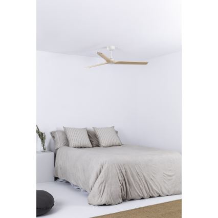 FARO 33810WT - Deckenventilator HEYWOOD L Holz/weiß d 132 cm Wi-Fi Tuya + Fernbedienung