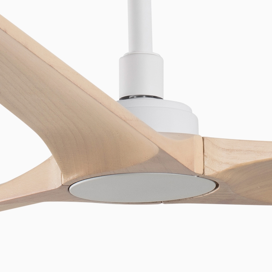 FARO 33810WT - Deckenventilator HEYWOOD L Holz/weiß d 132 cm Wi-Fi Tuya + Fernbedienung