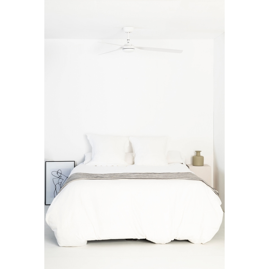 FARO 33814WT - Ventilateur de plafond PUNT M blanc d. 132 cm Wi-Fi Tuya + Télécommande