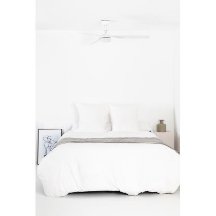 FARO 33814WT1S - Ventilateur de plafond LED dimmable PUNT M LED/18W/230V 2700/3000/4000K Ø 132 cm blanc Wi-Fi Tuya + télécommande