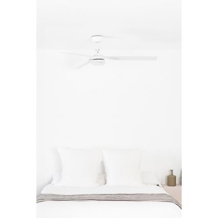 FARO 33814WT1S - Ventilateur de plafond LED dimmable PUNT M LED/18W/230V 2700/3000/4000K Ø 132 cm blanc Wi-Fi Tuya + télécommande