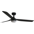FARO 33815WT-21 - Ventilateur de plafond à intensité variable PUNT M LED/18W/230V 3000/4200/6500K noir d. 132 cm Wi-Fi Tuya + Télécommande