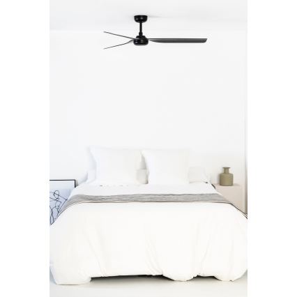 FARO 33815WT - Ventilateur de plafond PUNT M noir d. 132 cm Wi-Fi Tuya + Télécommande