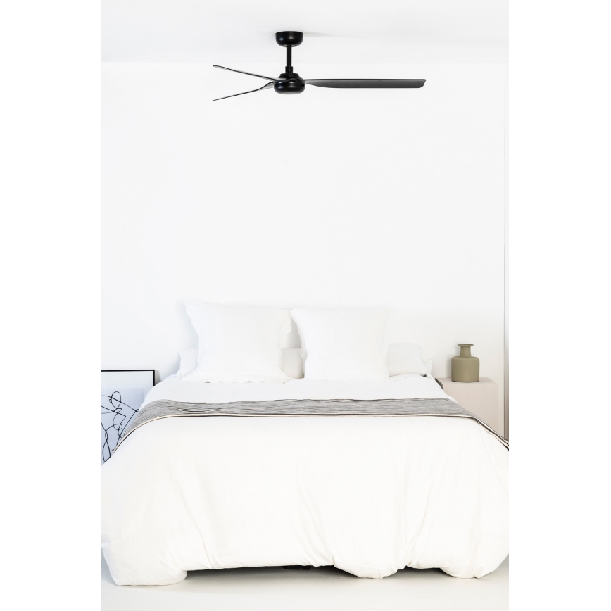 FARO 33815WT - Ventilateur de plafond PUNT M noir d. 132 cm Wi-Fi Tuya + Télécommande