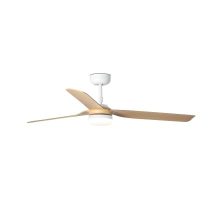 FARO 33816WT-20 - LED-dimmbarer Deckenventilator PUNT M LED/18W/230V braun/weiß Ø 132 cm Wi-Fi Tuya + Fernbedienung