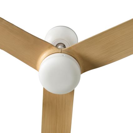 FARO 33816WT-20 - Ventilateur de plafond à intensité variable PUNT M LED/18W/230V marron/blanc d. 132 cm Wi-Fi Tuya + Télécommande