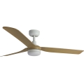 FARO 33816WT-20 - Ventilateur de plafond à intensité variable PUNT M LED/18W/230V marron/blanc d. 132 cm Wi-Fi Tuya + Télécommande