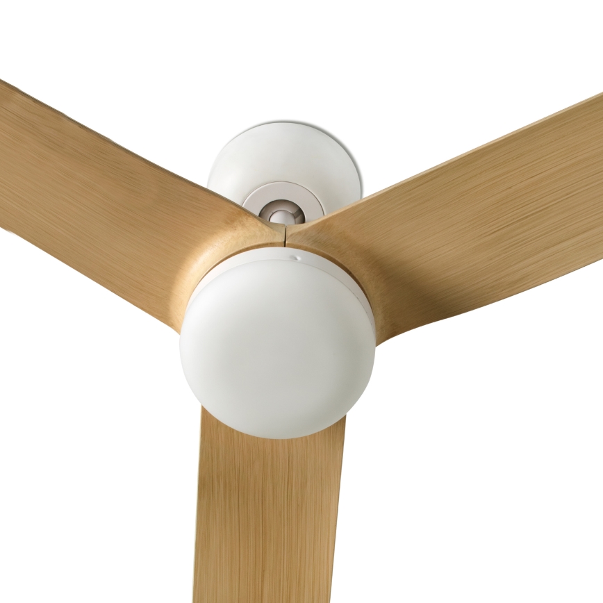 FARO 33816WT - Ventilatore da soffitto PUNT M marrone/bianco diametro 132 cm Wi-Fi Tuya + telecomando