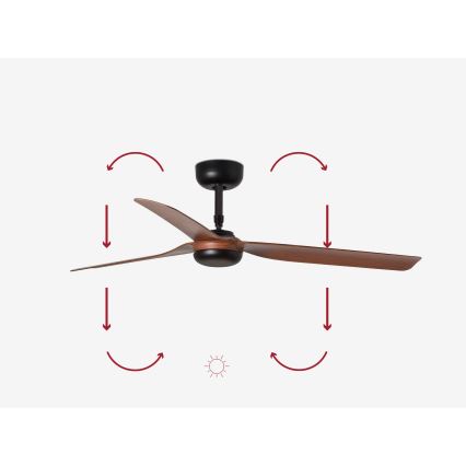 FARO 33817 - Ventilatore da soffitto PUNT marrone/nero + telecomando
