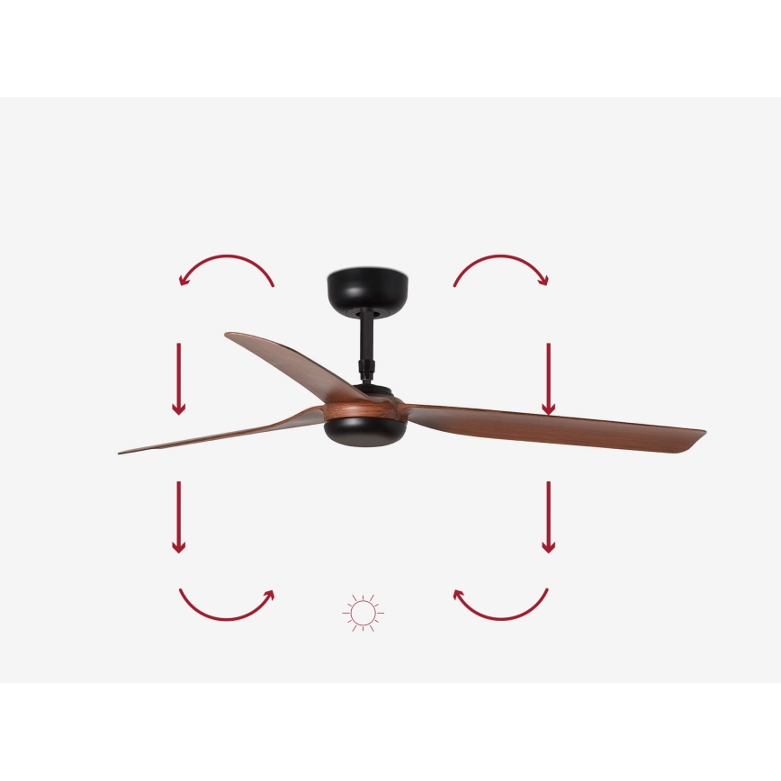FARO 33817 - Ventilatore da soffitto PUNT marrone/nero + telecomando