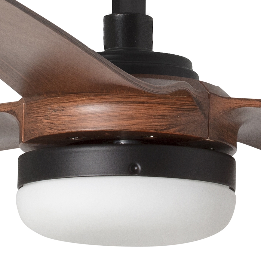 FARO 33817WT-21 - Ventilatore da soffitto dimmerabile a LED PUNT M LED/18W/230V marrone/nero diametro 132 cm Wi-Fi Tuya + telecomando
