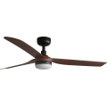 FARO 33817WT-21 - Ventilateur de plafond à intensité variable PUNT M LED/18W/230V marron/noir d. 132 cm Wi-Fi Tuya + Télécommande