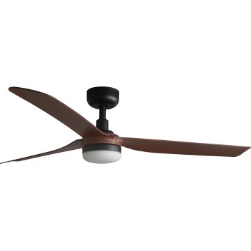 FARO 33817WT-21 - Ventilateur de plafond à intensité variable PUNT M LED/18W/230V marron/noir d. 132 cm Wi-Fi Tuya + Télécommande