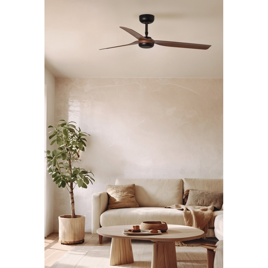 FARO 33817WT - Ventilateur de plafond PUNT M marron/noir d. 132 cm Wi-Fi Tuya + Télécommande