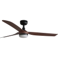 FARO 33817WT1S - LED-dimmbarer Deckenventilator PUNT M LED/18W/230V 2700/3000/4000K Ø 132 cm braun/schwarz Wi-Fi Tuya + Fernbedienung
