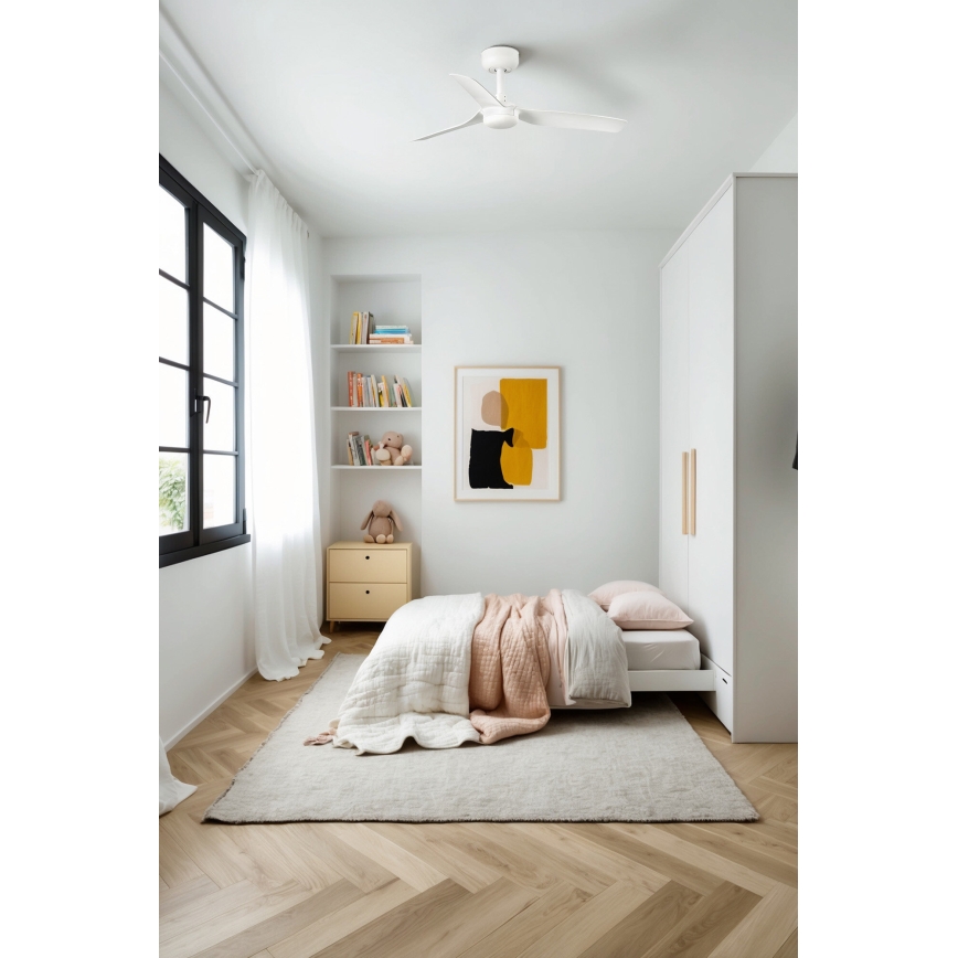 FARO 33820 - Ventilatore da soffitto MINI PUNT S bianco diametro 90 cm + telecomando