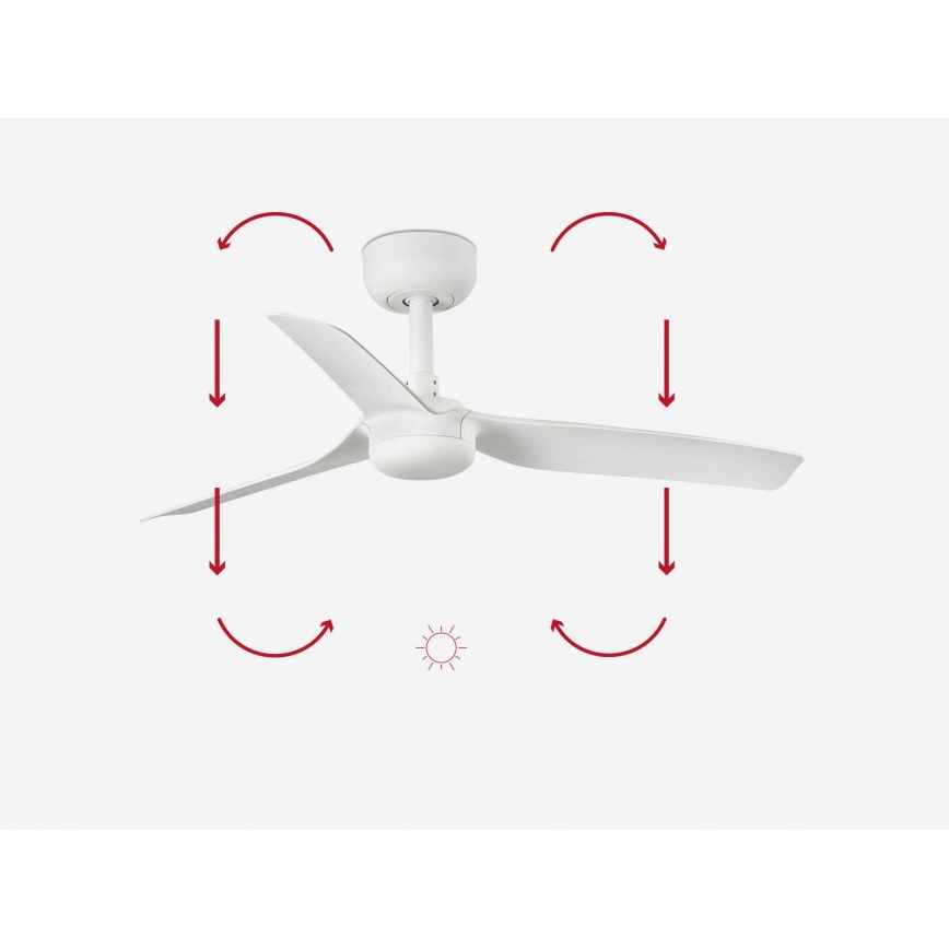 FARO 33820 - Ventilatore da soffitto MINI PUNT S bianco diametro 90 cm + telecomando