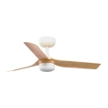 FARO 33821-1TW - Ventilatore da soffitto dimmerabile a LED MINI PUNT S LED/10W 2700/4000/6000K legno/bianco diametro 90 cm + telecomando