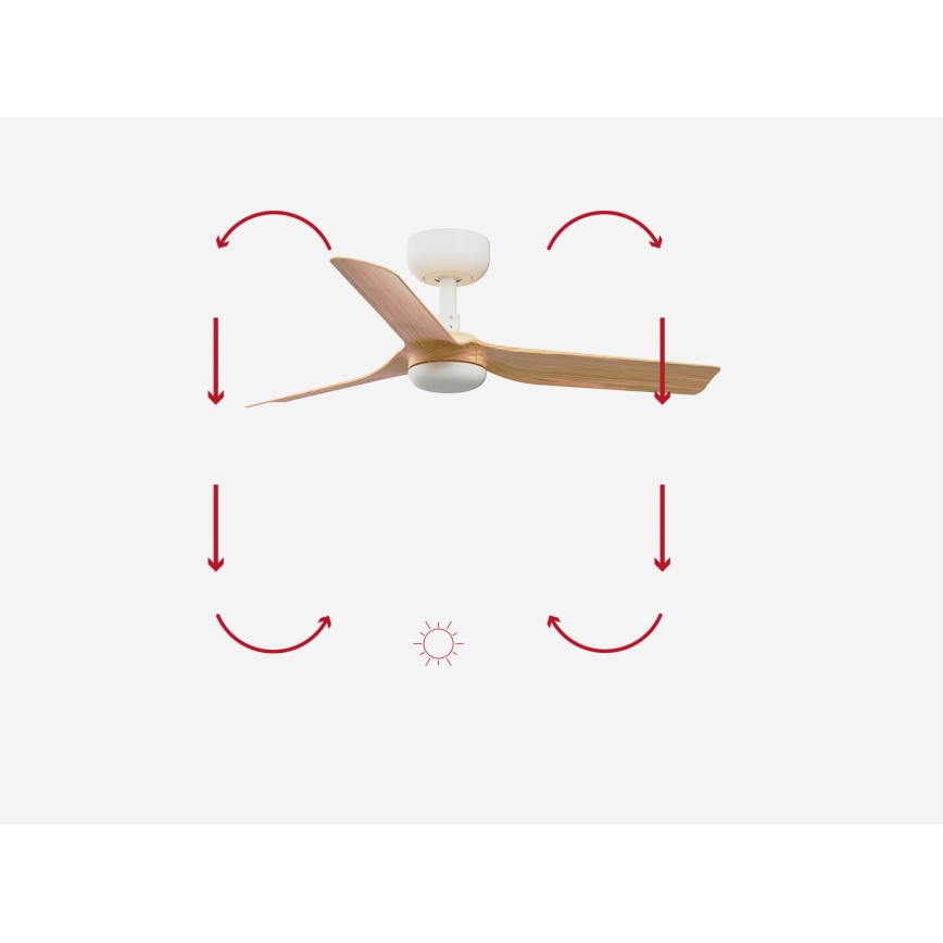 FARO 33821 - Deckenventilator MINI PUNT S braun/weiß d 90 cm + Fernbedienung
