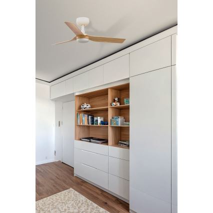 FARO 33821WT - Deckenventilator MINI PUNT S braun/weiß d 90 cm Wi-Fi Tuya + Fernbedienung