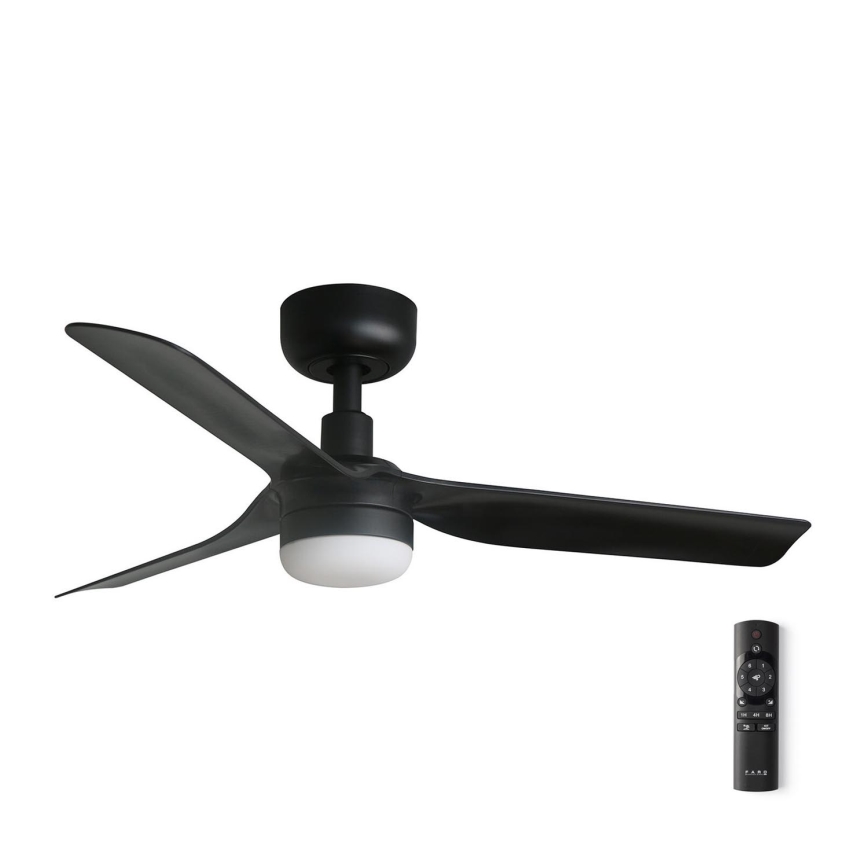 FARO 33822-1TW - Ventilateur de plafond à intensité variable MINI PUNT S LED/10W 2700/4000/6000K noir d. 90 cm + Télécommande