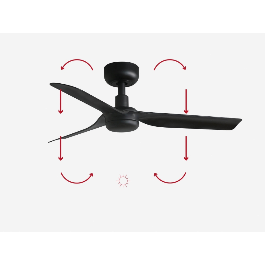 FARO 33822 - Ventilatore da soffitto MINI PUNT S nero diametro 90 cm + telecomando
