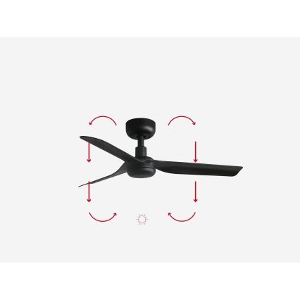 FARO 33822WP - Deckenventilator MINI PUNT S schwarz d 90 cm SMART + Fernbedienung