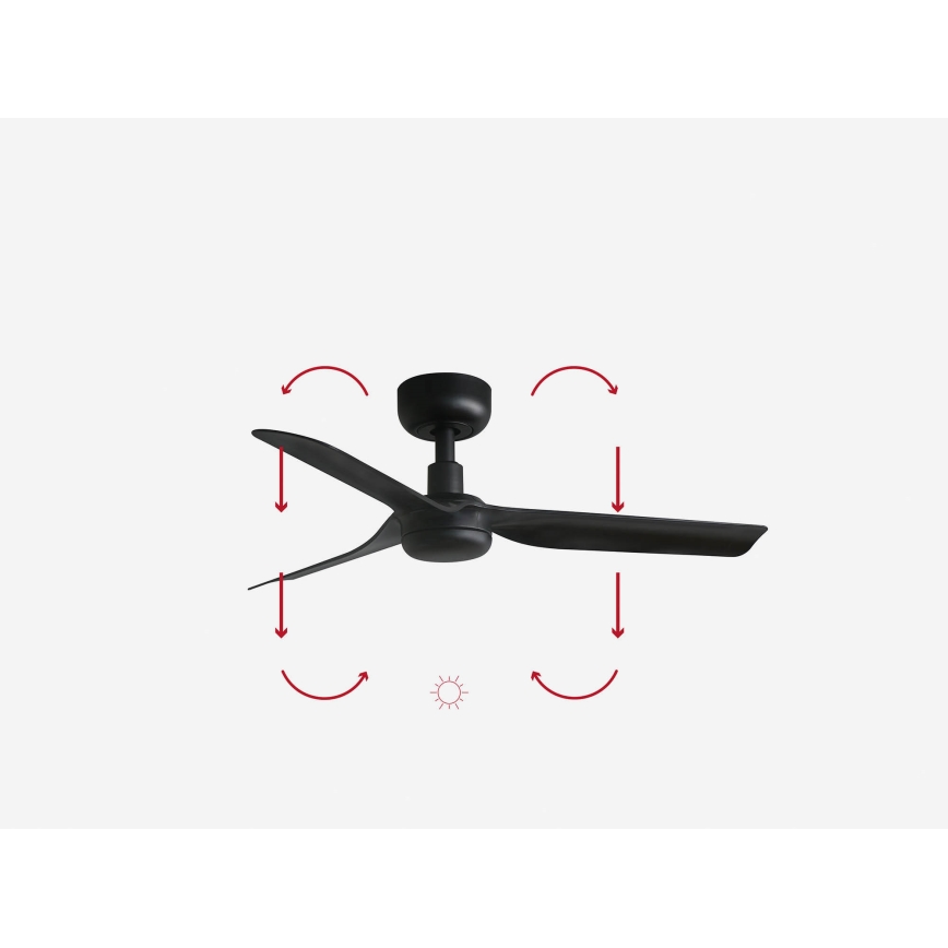 FARO 33822WP - Deckenventilator MINI PUNT S schwarz d 90 cm SMART + Fernbedienung