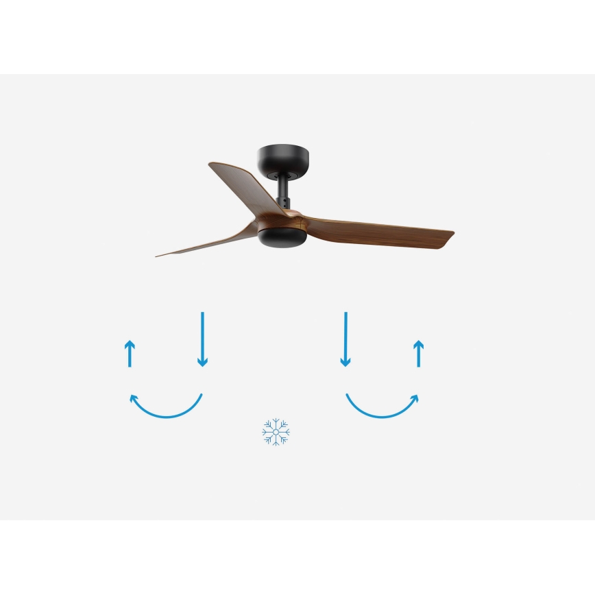 FARO 33823 - Ventilatore da soffitto MINI PUNT S marrone/nero diametro 90 cm + telecomando
