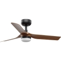 FARO 33823WT-1TW - Dimmbarer LED-Deckenventilator MINI PUNT S LED/10W/230V 2700/4000/6000K braun/schwarz d 90 cm Wi-Fi Tuya + Fernbedienung