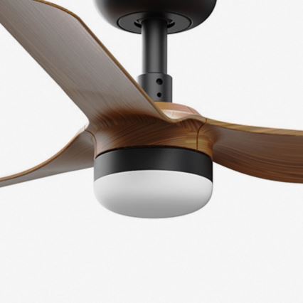 FARO 33823WT-1TW - Ventilateur de plafond à intensité variable MINI PUNT S LED/10W/230V 2700/4000/6000K marron/noir d. 90 cm Wi-Fi Tuya + Télécommande