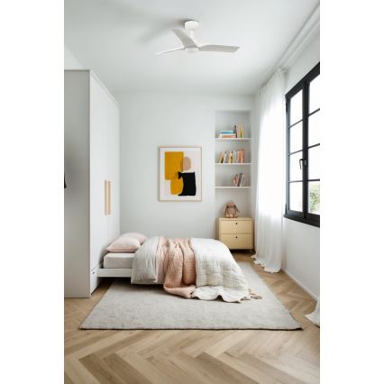 FARO 33824-1TW - Dimmbarer LED-Deckenventilator HEY S LED/10W/230V 2700/4000/6000K weiß d 90 cm + Fernbedienung