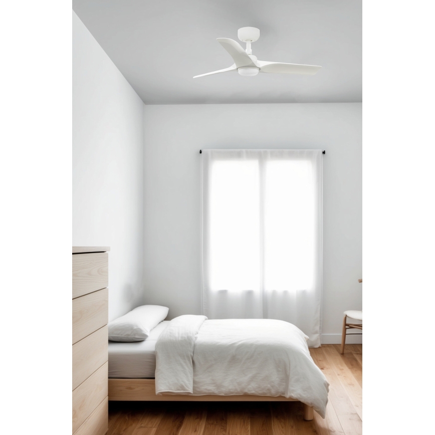 FARO 33824WT-1TW - Dimmbarer LED-Deckenventilator HEY S LED/10W/230V 2700/4000/6000K weiß d 90 cm Wi-Fi Tuya + Fernbedienung