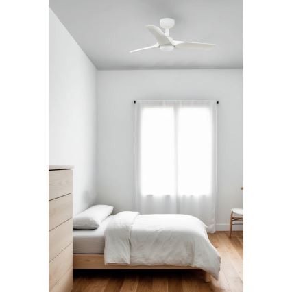 FARO 33824WT-1TW - Ventilateur de plafond à intensité variable HEY S LED/10W/230V 2700/4000/6000K blanc d. 90 cm Wi-Fi Tuya + Télécommande