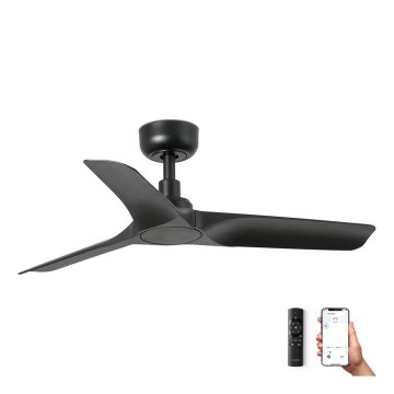 FARO 33825WP - Deckenventilator HEY S schwarz d 90 cm SMART + Fernbedienung