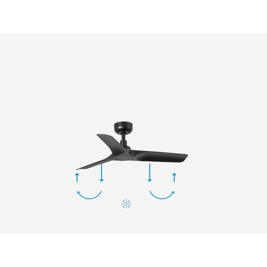 FARO 33825WP - Deckenventilator HEY S schwarz d 90 cm SMART + Fernbedienung