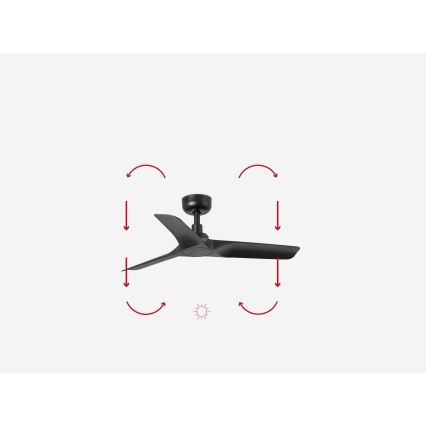 FARO 33825WP - Deckenventilator HEY S schwarz d 90 cm SMART + Fernbedienung