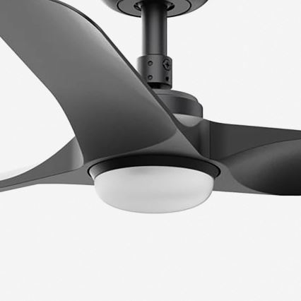 FARO 33825WT-1TW - Ventilatore da soffitto dimmerabile a LED HEY S LED/10W/230V 2700/4000/6000K nero diametro 90 cm Wi-Fi Tuya + telecomando