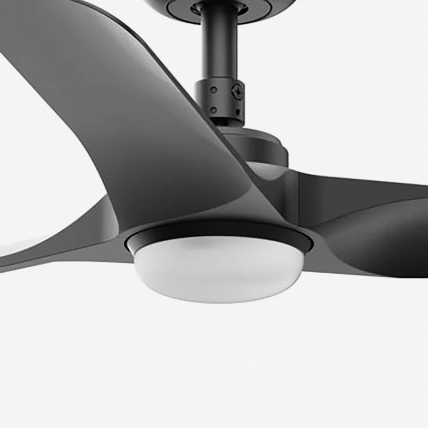 FARO 33825WT-1TW - Ventilatore da soffitto dimmerabile a LED HEY S LED/10W/230V 2700/4000/6000K nero diametro 90 cm Wi-Fi Tuya + telecomando