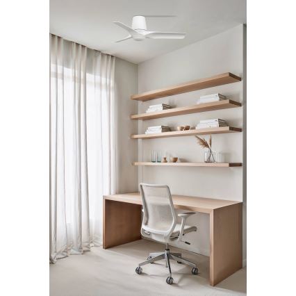FARO 33826-1TW - Ventilateur de plafond à intensité variable HEY TUB S LED/10W/230V 2700/4000/6000K blanc d. 90 cm + Télécommande