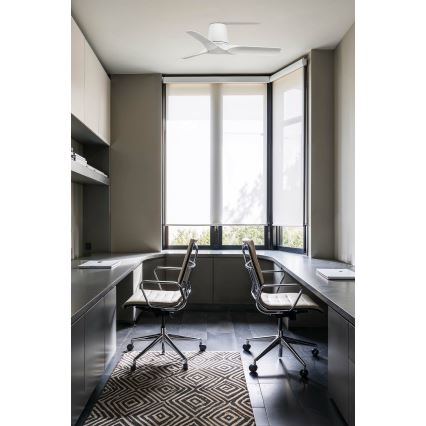 FARO 33826WT - Ventilateur de plafond HEY TUB S blanc d. 90 cm Wi-Fi Tuya + Télécommande