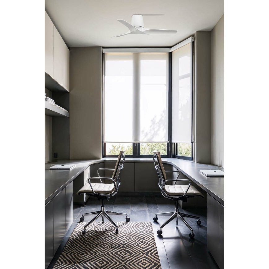 FARO 33826WT - Ventilatore da soffitto HEY TUB S bianco diametro 90 cm Wi-Fi Tuya + telecomando