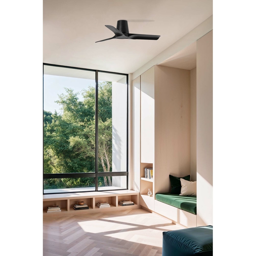 FARO 33827 - Ventilatore da soffitto HEY TUB S nero diametro 90 cm + telecomando