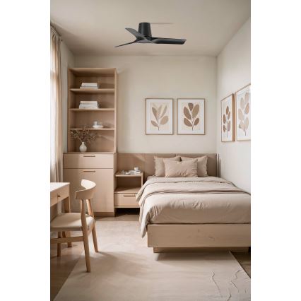 FARO 33827WT - Deckenventilator HEY TUB S schwarz d 90 cm Wi-Fi Tuya + Fernbedienung