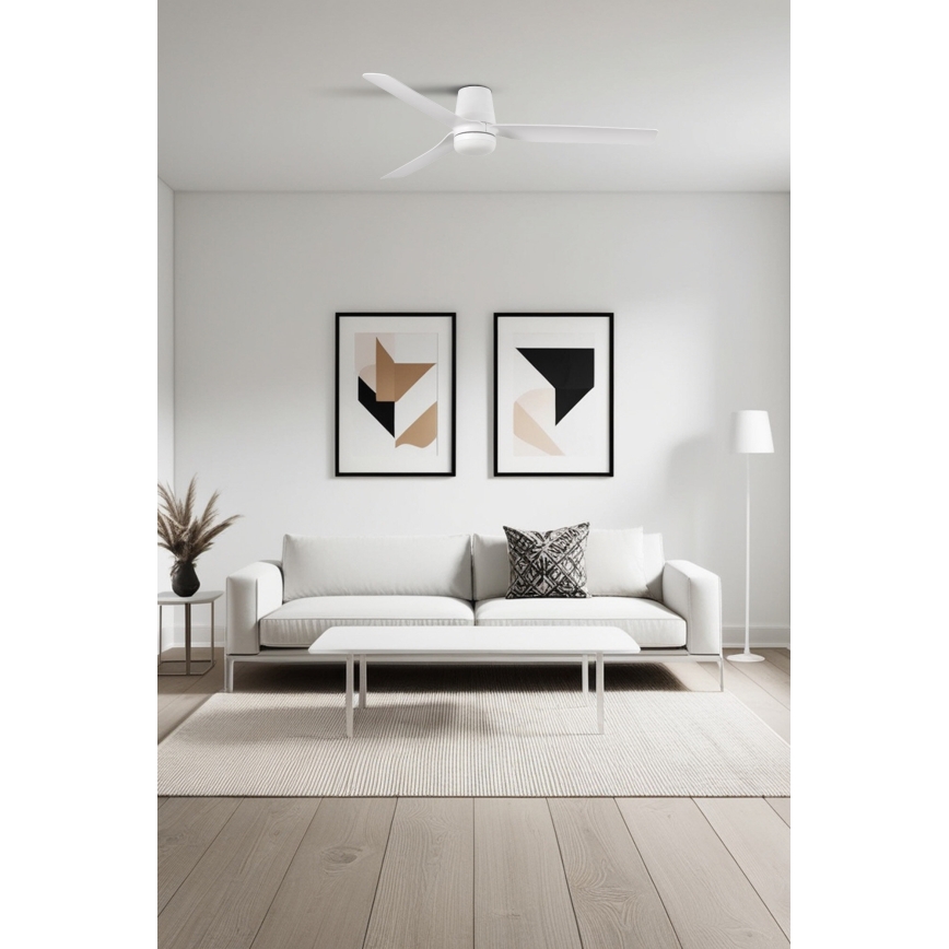 FARO 33828-1TW - dimmbarer LED-Deckenventilator PUNT TUB M LED/18W/230V 2700/3000/4000K Ø 130 cm weiß + Fernbedienung