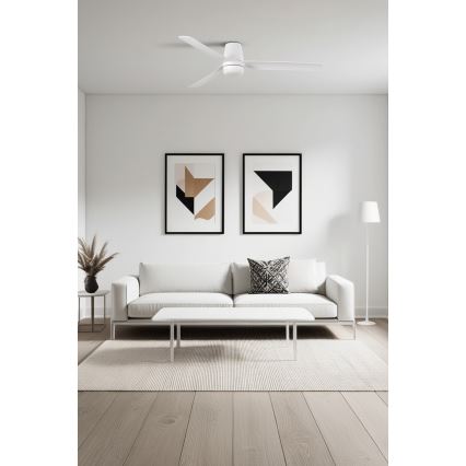 FARO 33828-1TW - Ventilatore da soffitto LED dimmerabile PUNT TUB M LED/18W/230V 2700/3000/4000K Ø 130 cm bianco + telecomando