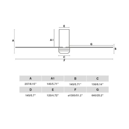 FARO 33828 - Ventilatore da soffitto PUNT TUB M bianco diametro 130 cm + telecomando