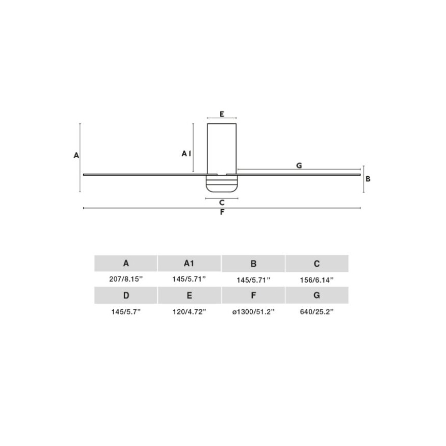 FARO 33828 - Ventilatore da soffitto PUNT TUB M bianco diametro 130 cm + telecomando