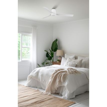 FARO 33828WT - Deckenventilator PUNT TUB M weiß d 132 cm Wi-Fi Tuya + Fernbedienung